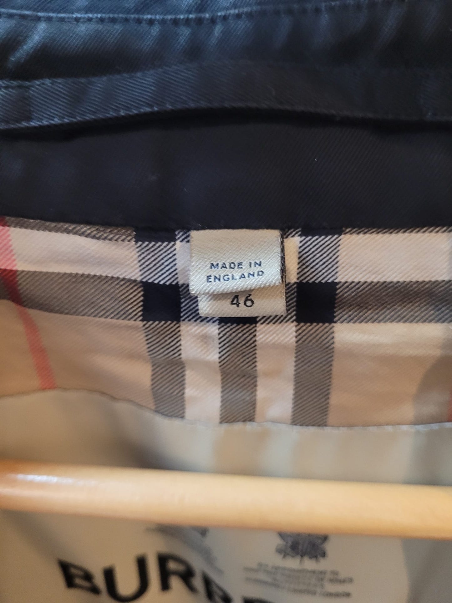 Burberry 'The Paddington' Black Jacket Size 46 Cotton-Blend Mac Trench Jacket