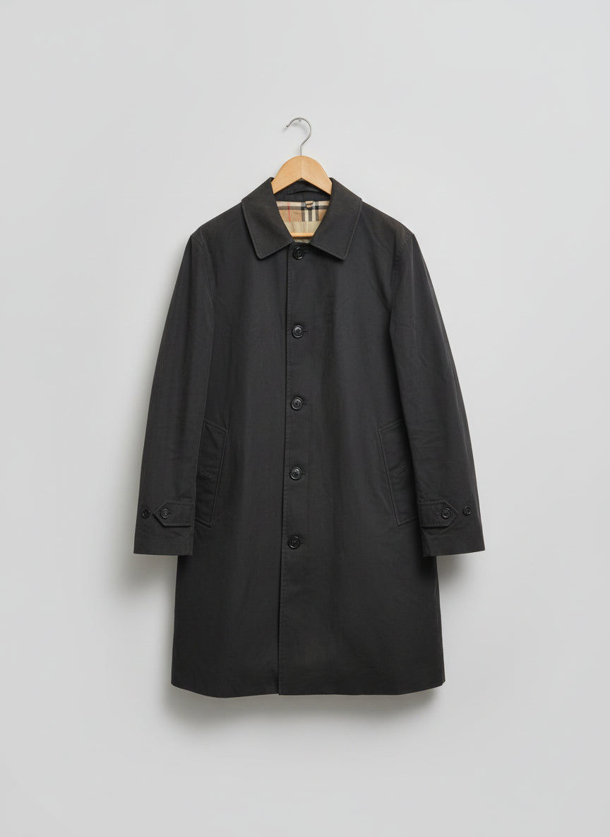 Burberry 'The Paddington' Black Jacket Size 46 Cotton-Blend Mac Trench Jacket