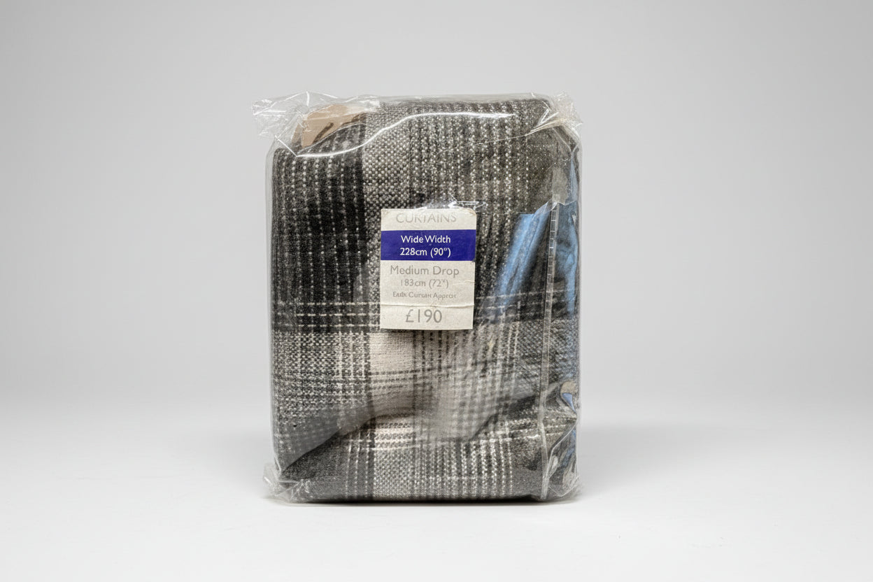 New - Tartan Ultimate Fashion Curtains - Width 90" /  Length / Drop 72"