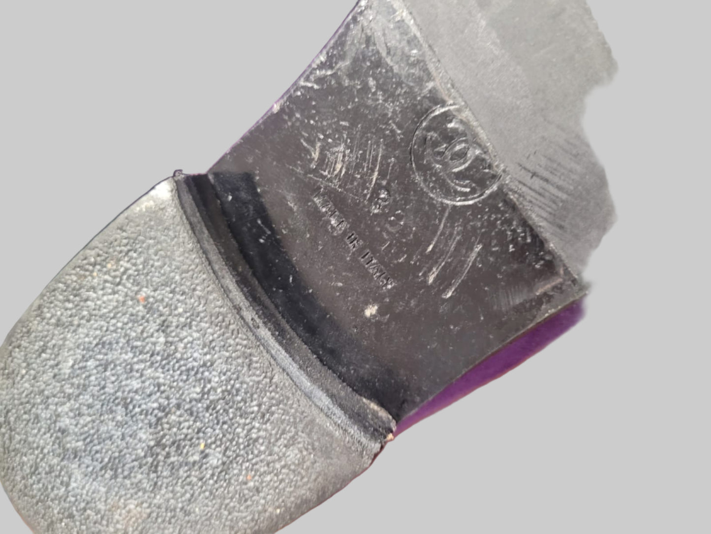 Chanel Purple Suede Loafers UK 5 EU 38 Heel Logo Shoes Flat