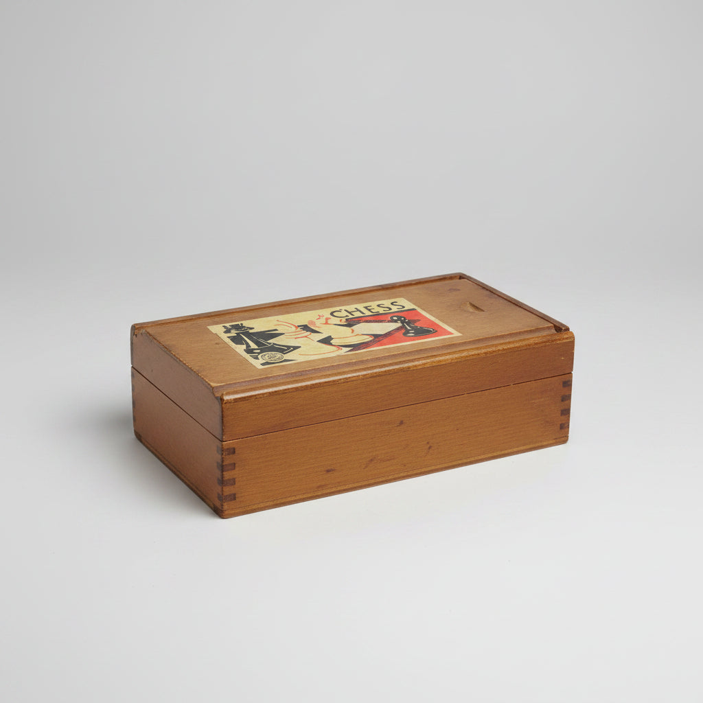 Wooden Chess Set in Wooden Box - Vintage wood Pieces