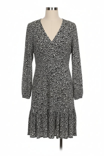 JIGSAW Dress Knee Length Black and White Floral Print UK 14 (USED)