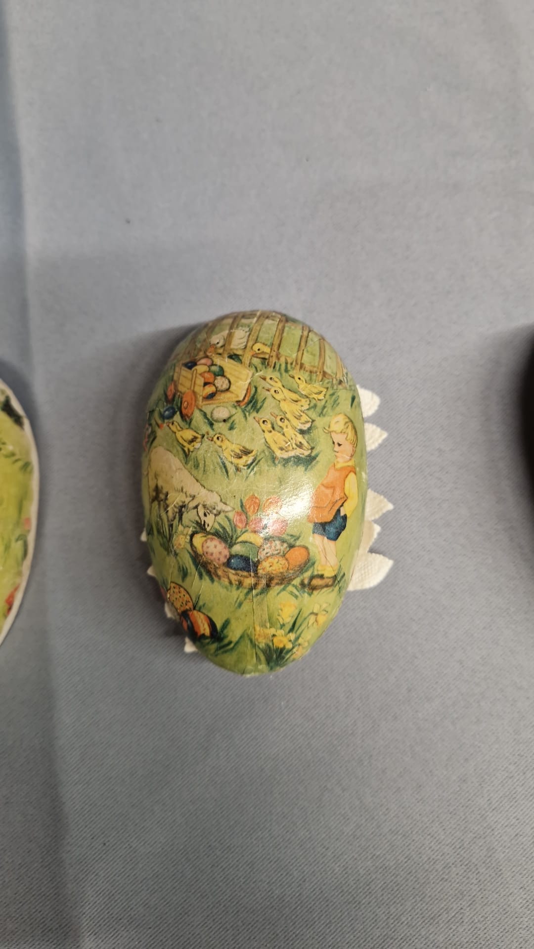 3 x Vintage German Easter Egg Shell Cases - 1930's Cardboard Ducklings Lambs