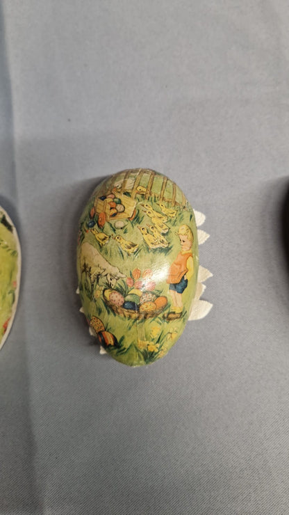 3 x Vintage German Easter Egg Shell Cases - 1930's Cardboard Ducklings Lambs