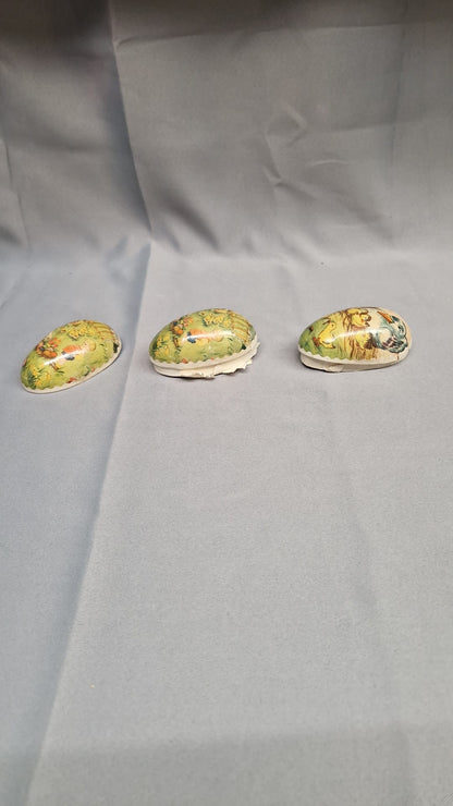 3 x Vintage German Easter Egg Shell Cases - 1930's Cardboard Ducklings Lambs