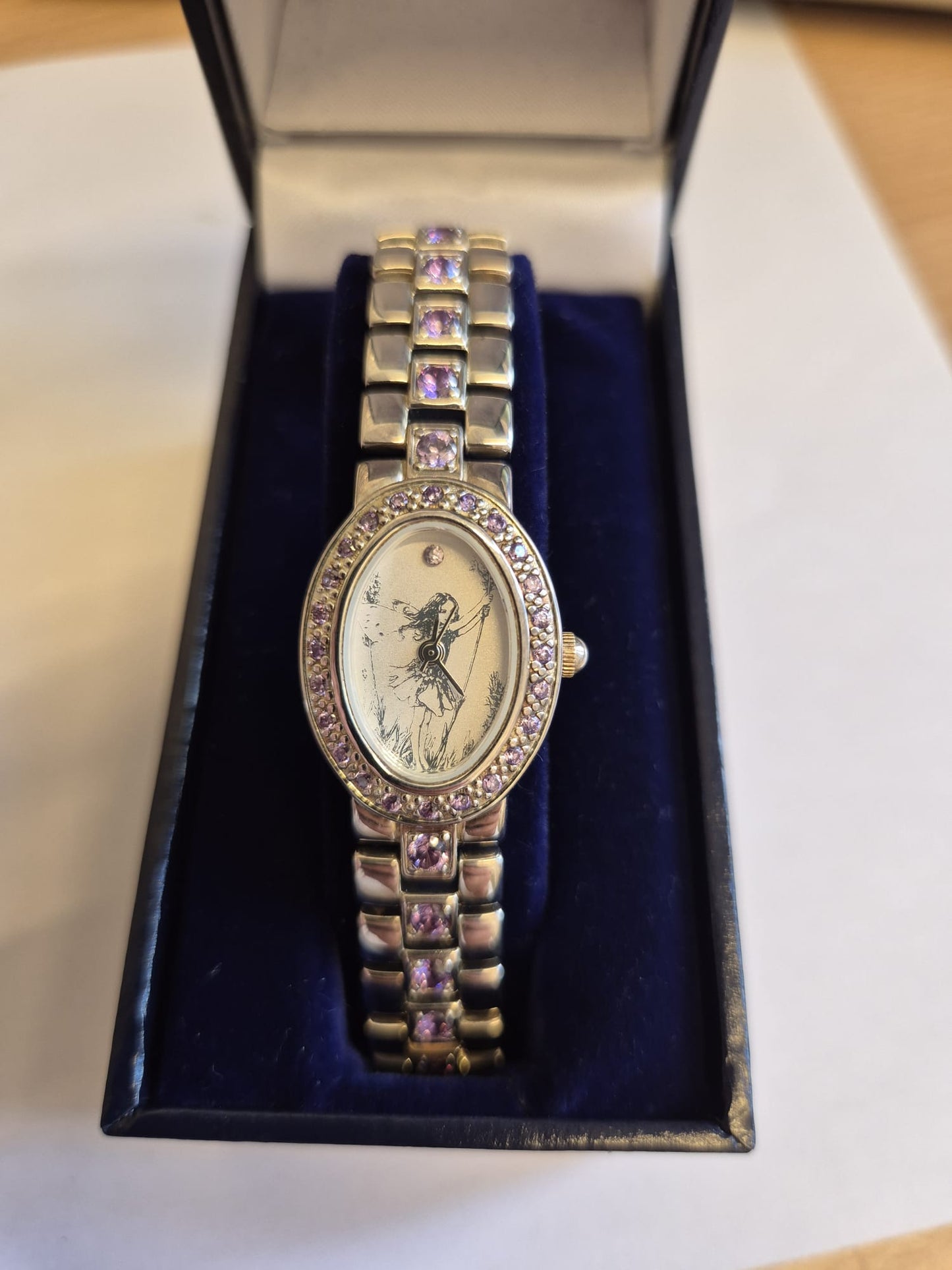 Lavender Fairy Silver 925 Vintage Watch with Amethyst Detailing