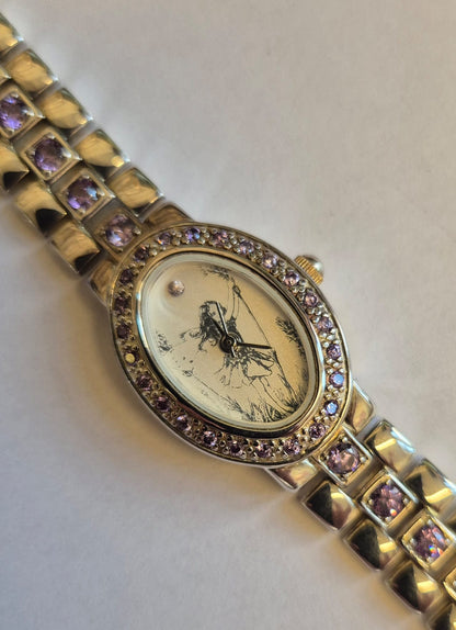 Lavender Fairy Silver 925 Vintage Watch with Amethyst Detailing