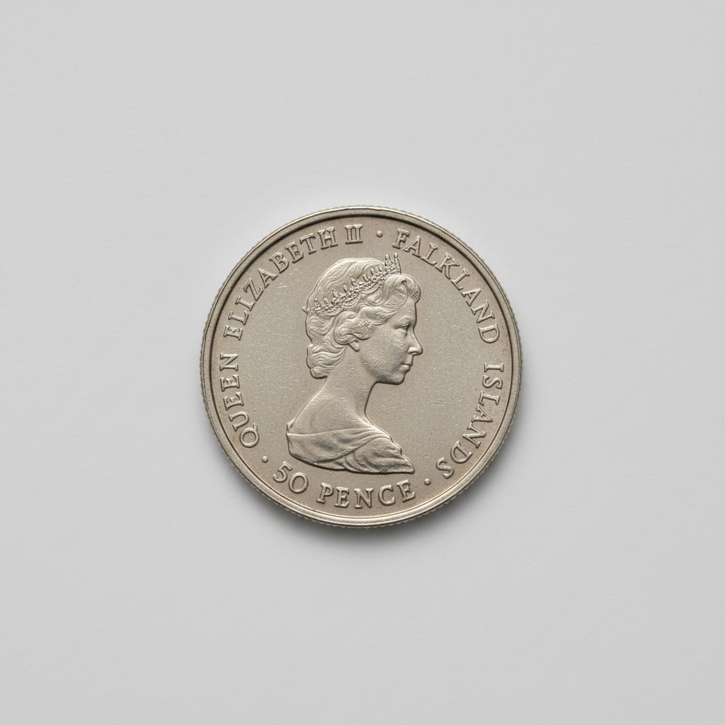 1982 Silver Falkland Islands 50 Pence June 14 Liberation Plastic Cover