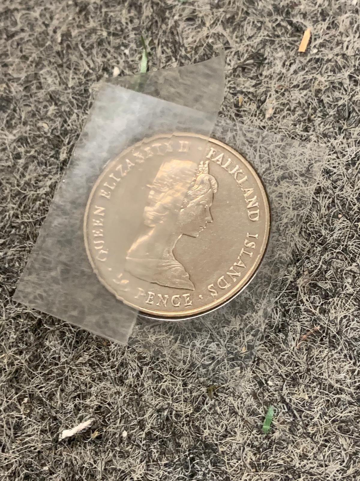 1982 Silver Falkland Islands 50 Pence June 14 Liberation Plastic Cover