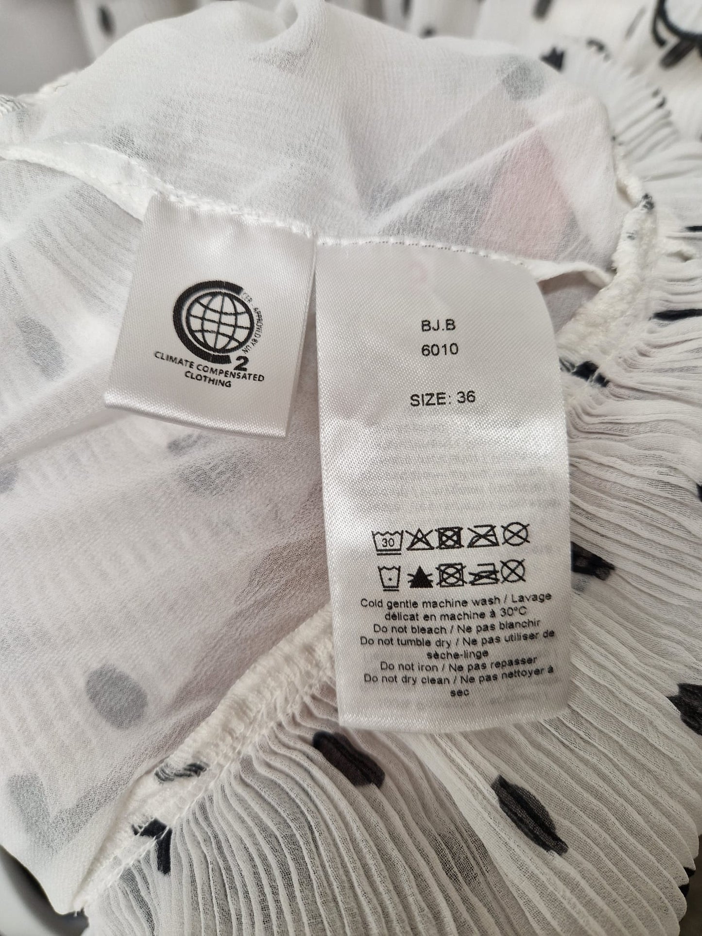 GANNI White & Black Polka-dot Ruffled Midi Dress UK 8 EU 36 Tiered Frill Pleated - GOOD USED CONDITION
