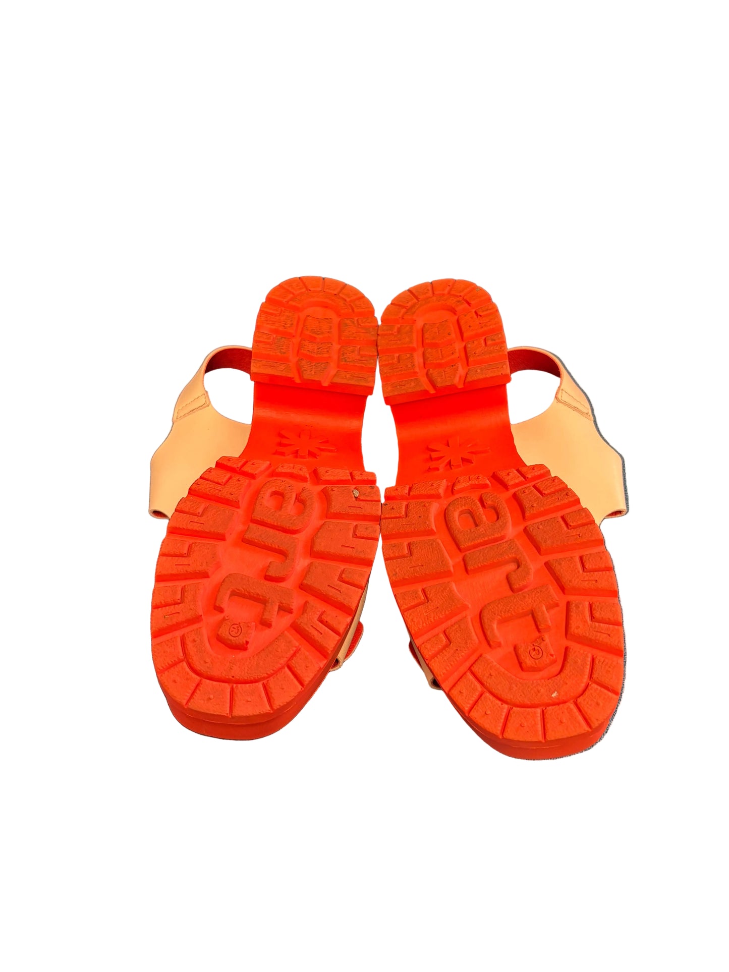 Ladies the Art Company 1821S orange leather sandals features a 60mm platform soles pre loved size 42