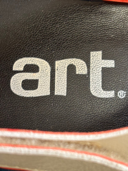 Ladies the Art Company 1821S orange leather sandals features a 60mm platform soles pre loved size 42