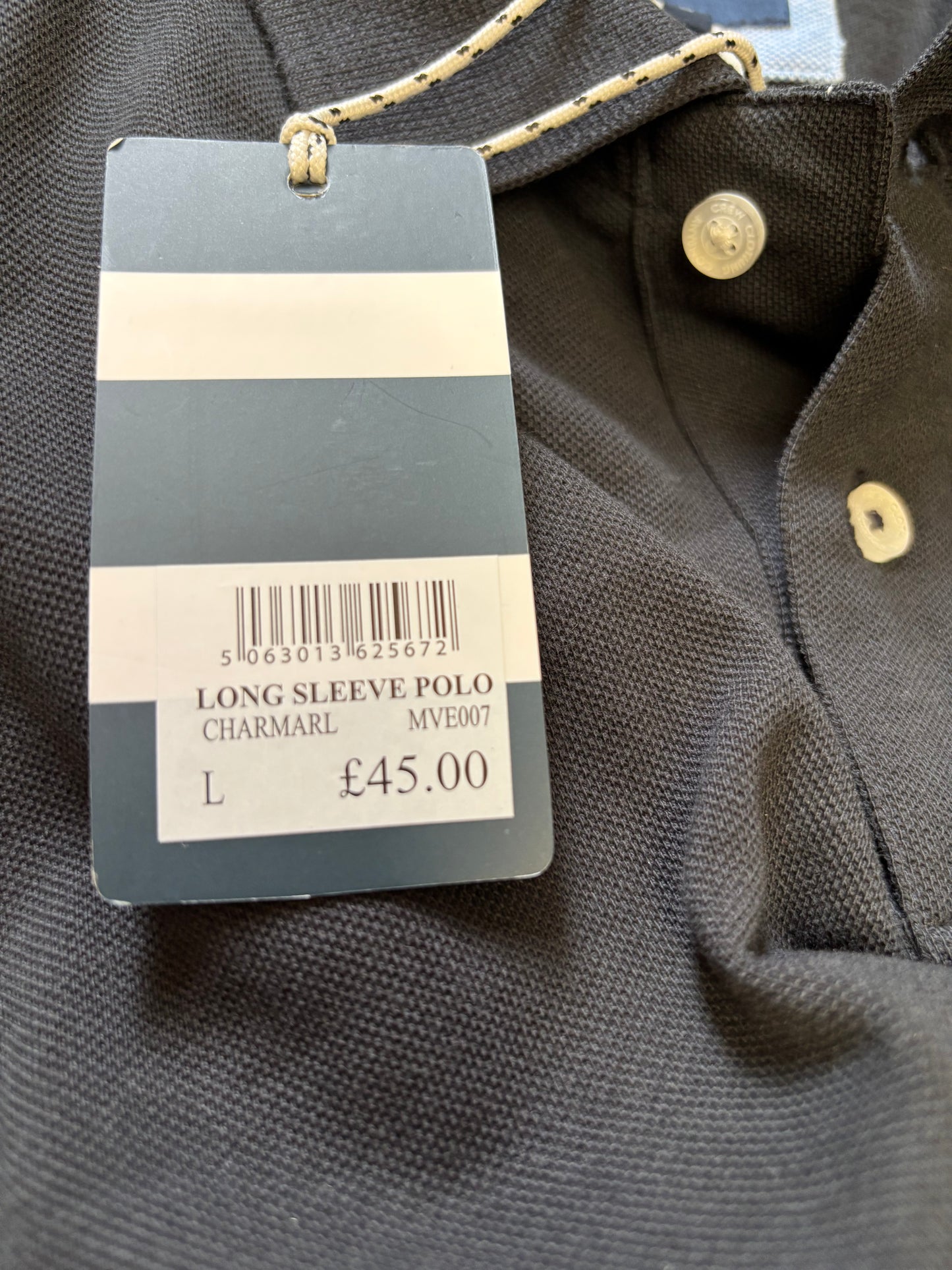 BNWT Gents Crew long sleeve polo size L
