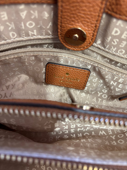 Kate Spade Larchmont Avenue Evangelie Satchel - Brown Leather - Top Handle - Handbag - Bag