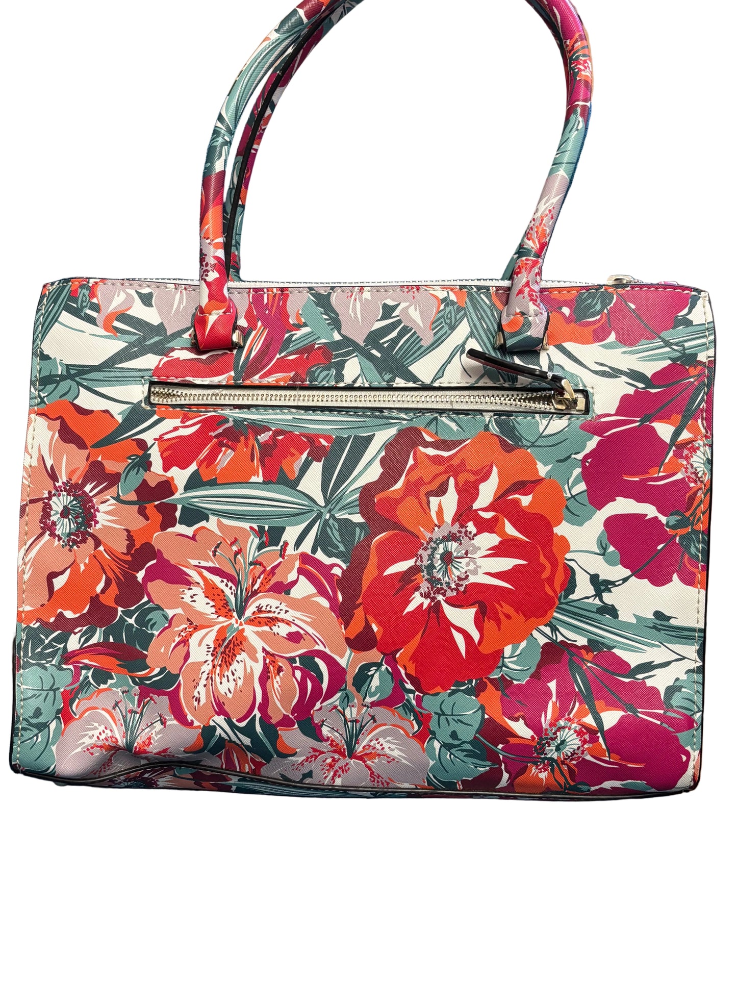 Guess Ryann Floral Satchel Bag - Vibrant Floral Pattern - Handbag - Bag - Preloved