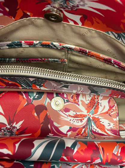 Guess Ryann Floral Satchel Bag - Vibrant Floral Pattern - Handbag - Bag - Preloved