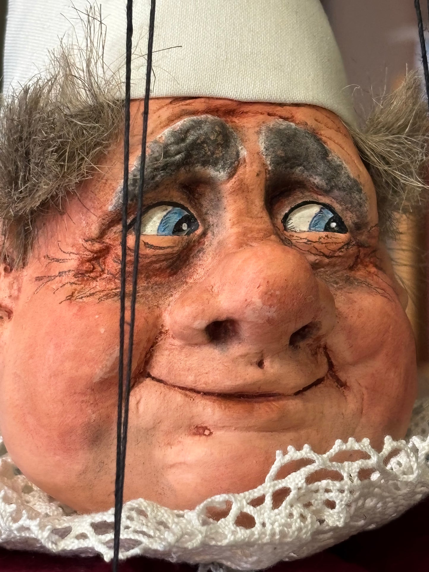 Vintage handmade marionette puppet depicting a character like a Chef pre owned