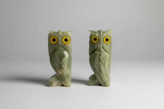 ONYX OWLS - Pair 2 x - Decorative - Home Décor - GOOD USED CONDITION