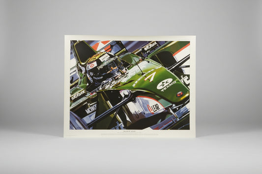 Return of the Cat (Eddie Irvine, Jaguar, 2000 F1 World Championship) Printed Poster by Colin Carter