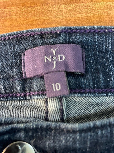 NYDJ Ladies Denim Jeans Size 10 Straight Leg Lift & Tuck Technology - Excellent Condition