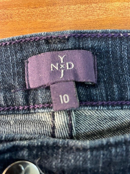NYDJ Ladies Denim Jeans Size 10 Straight Leg Lift & Tuck Technology - Excellent Condition