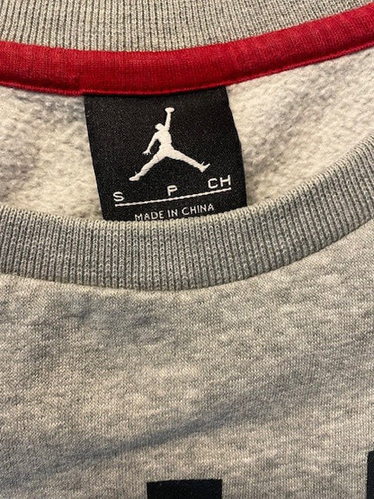 Air Jordan Crewneck Mens sweatshirt.  Perfect Used Condition. Grey/Black/Red size S