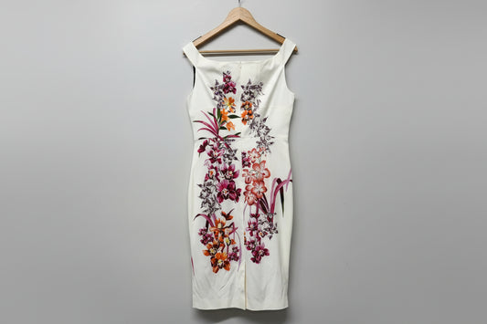 BNWT Karen Millen Floral Dress UK 14 EU 42 Fitted Pencil Midi Dress - NEW WITH TAGS