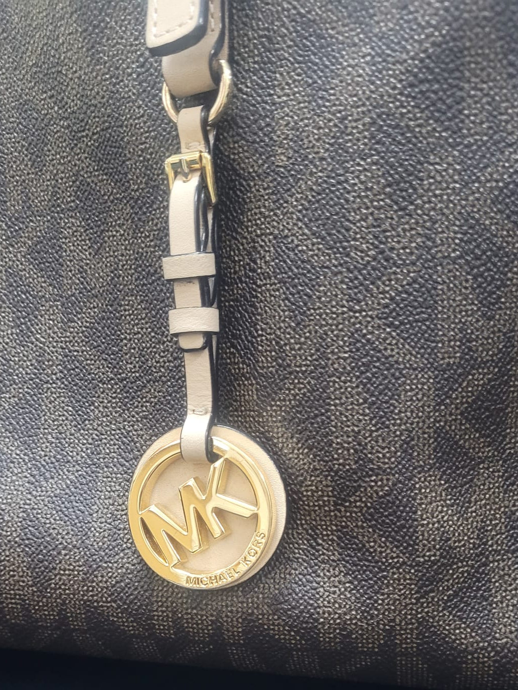 Michael Kors Jet Set Brown MK Signature Tote Handbag Bag