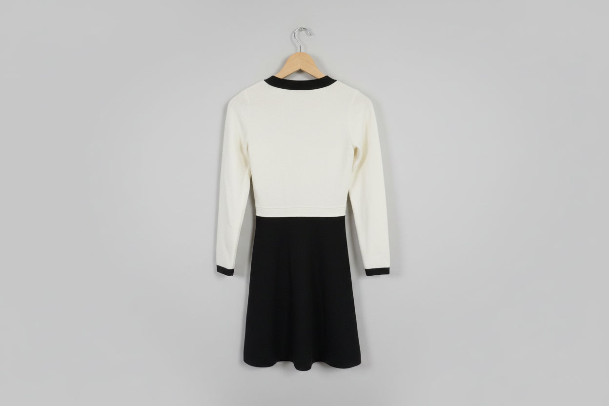Lipsy London Knit Dress in Cream & Black - UK 8 EU 36 - Great Condition