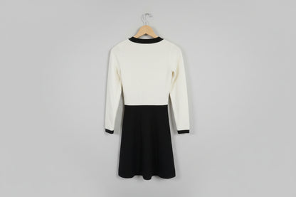 Lipsy London Knit Dress in Cream & Black - UK 8 EU 36 - Great Condition