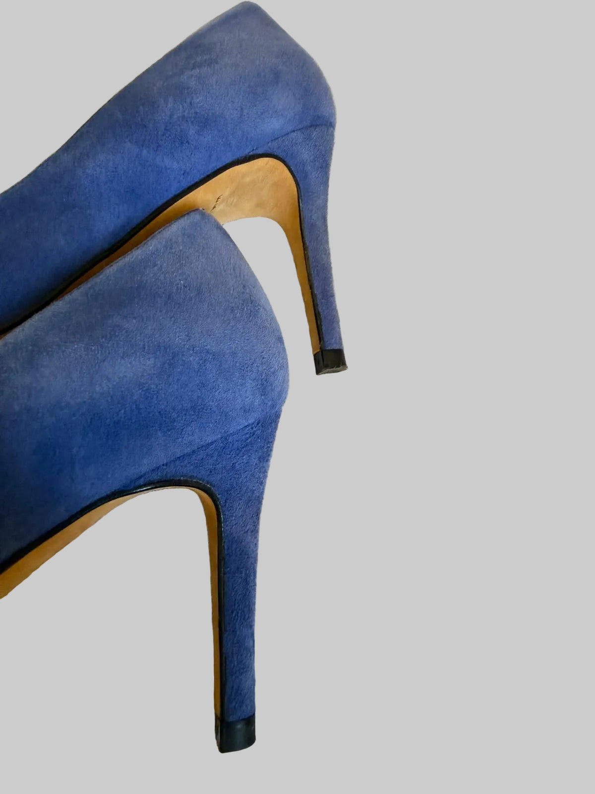 L.K. BENNETT BLUE SUEDE HEELS - GOOD USED CONDITION