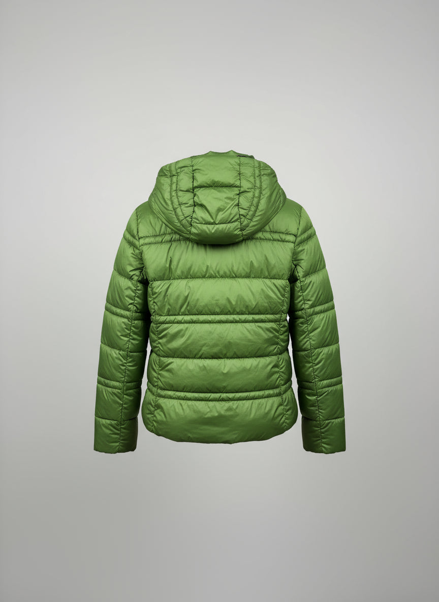 Michael Kors Green Padded Coat Jacket (S) UK 8 10 EU 36 38 Hooded Puffa Puffer
