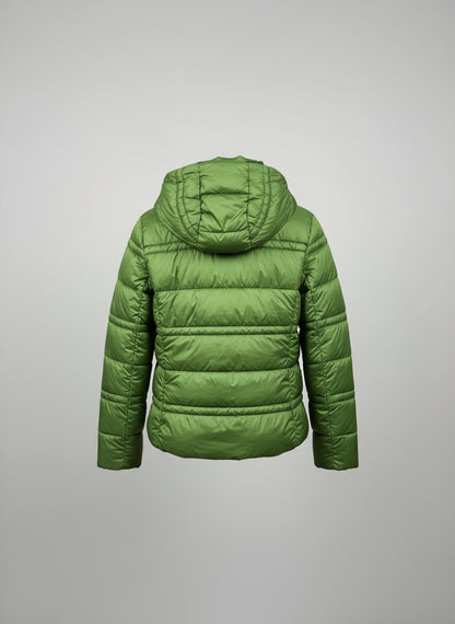 Michael Kors Green Padded Coat Jacket (S) UK 8 10 EU 36 38 Hooded Puffa Puffer
