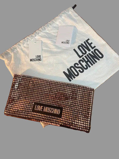 Love Moschino Sequin Bronze Clutch Bag / Shoulder bag -  New With Tags & Dust Bag