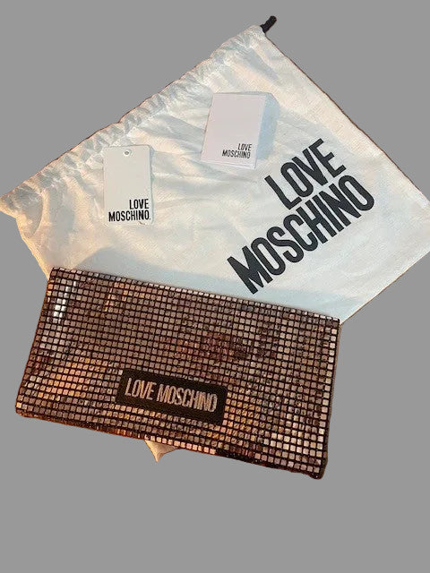 Love Moschino Sequin Bronze Clutch Bag / Shoulder bag -  New With Tags & Dust Bag