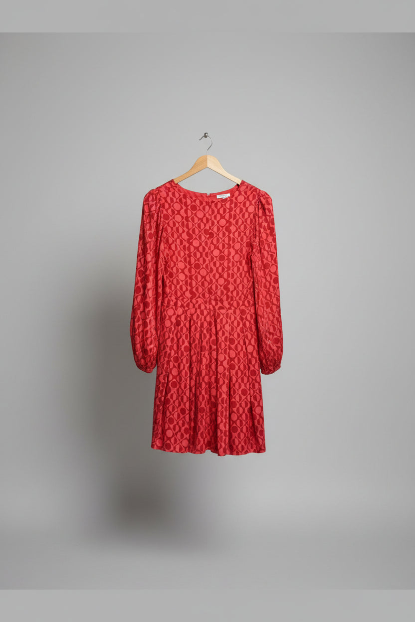 Oliver Bonus Knee Length Red Geometric Pattern Dress New with Labels Size 10