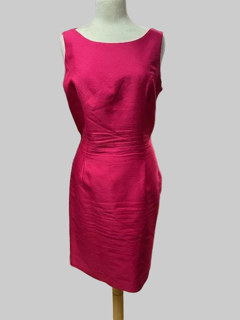 Hobbs Ladies Cerise Pink Dress & Jacket - Dress Suit - UK 14 EU 42 - MOG MOB - Co-Ord