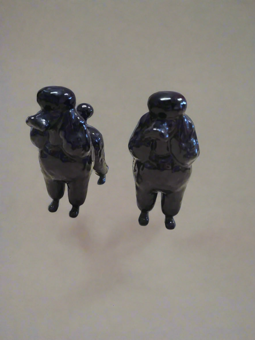 Pair of Large Beswick Poodle Black Gloss