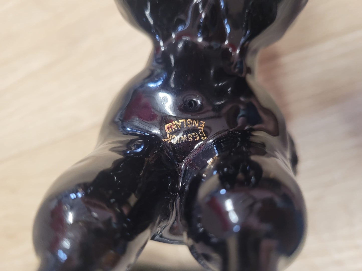 Pair of Large Beswick Poodle Black Gloss