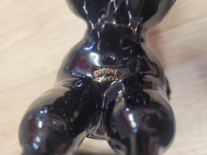 Pair of Large Beswick Poodle Black Gloss