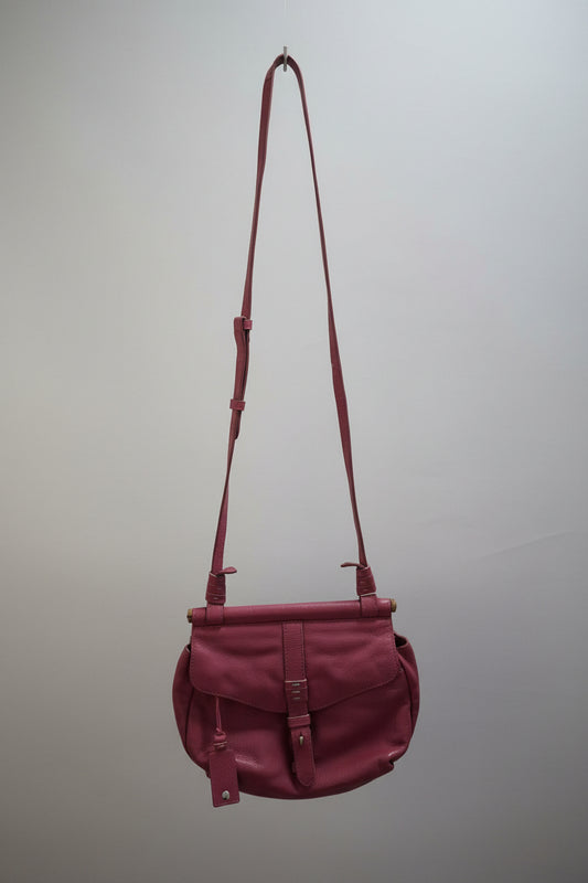 Radley Hot Pink Leather Handbag - Crossbody / Satchel - Long Shoulder Strap - Good Used Condition