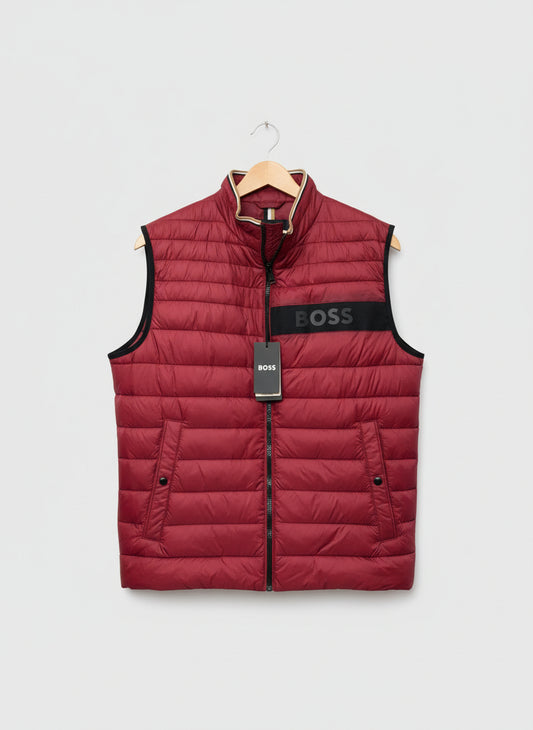 BNWT Hugo Boss Red Gilet Body Warmer Size UK 54 Burgundy Padded