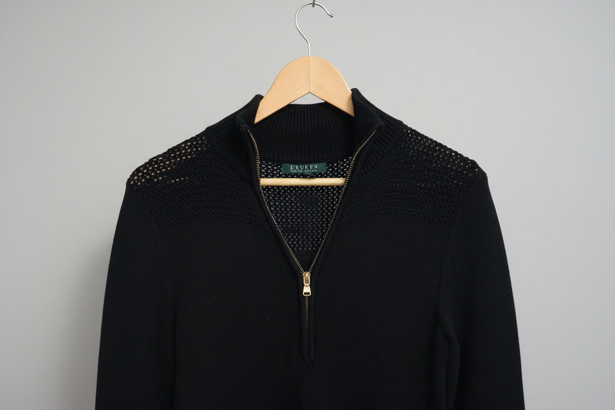 Lauren Ralph Lauren Women's Knitted Dress in Black Size S 100% Cotton - GOOD USED CONDITION