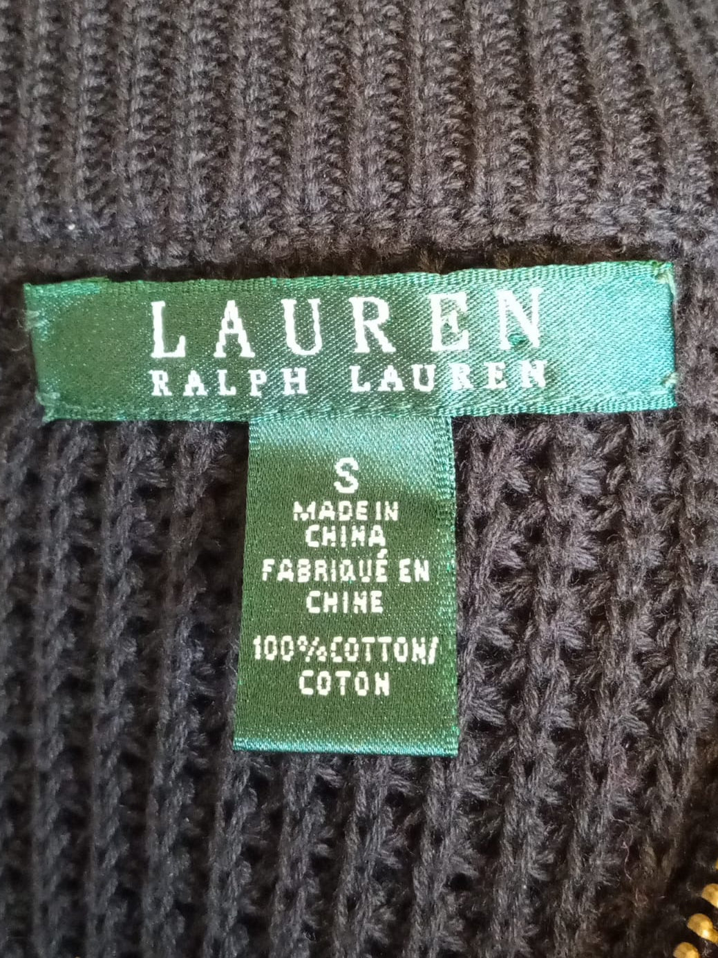 Lauren Ralph Lauren Women's Knitted Dress in Black Size S 100% Cotton - GOOD USED CONDITION