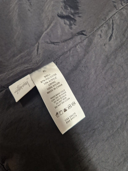 Stussy (XL) Sherpa Gilet Striped Jacket Size Extra Large Purple & Green Fleece Sleeveless - GOOD USED CONDITION