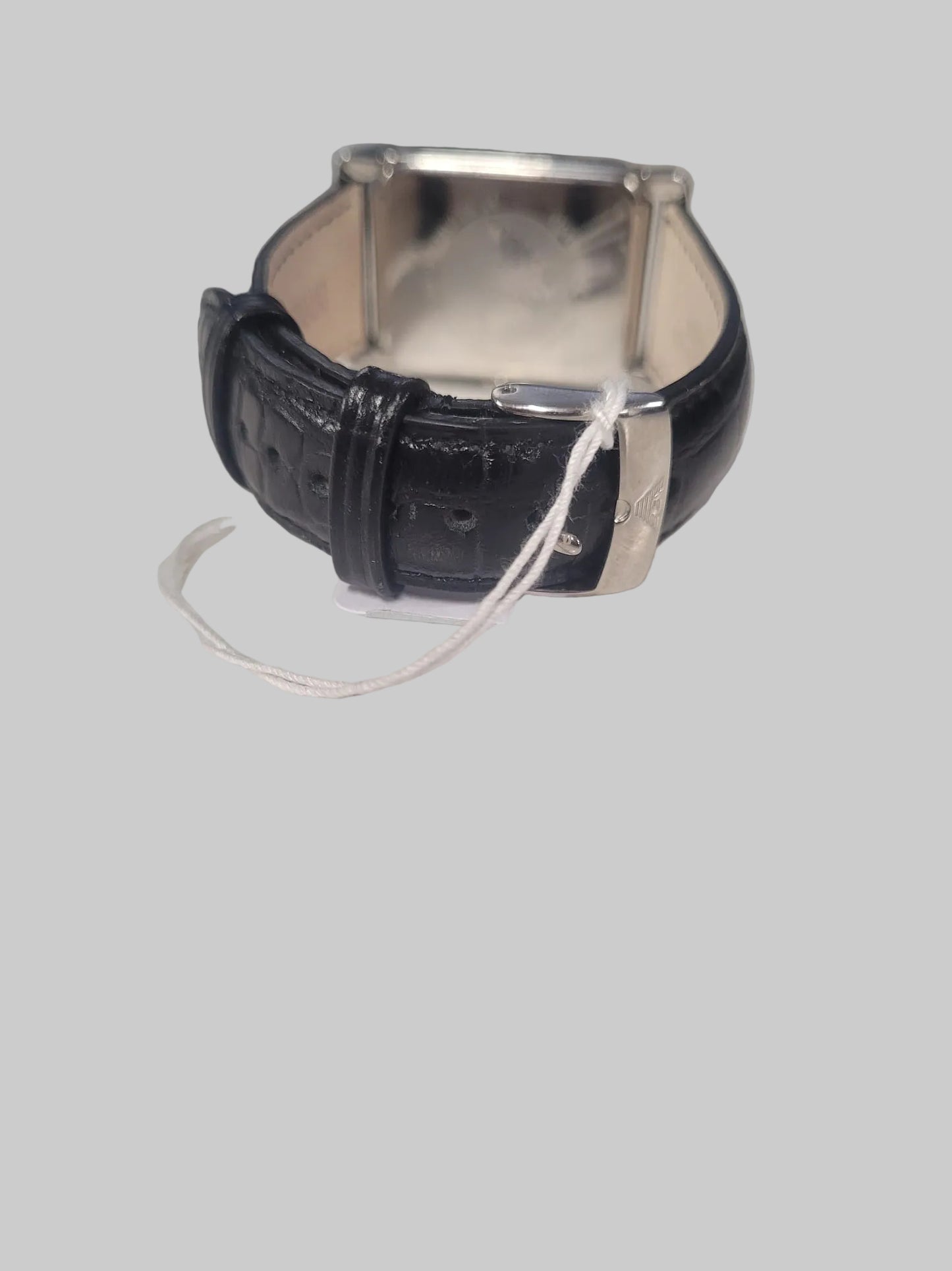 Armani Black Leather Wristwatch - Vintage - Square Face - UNTESTED
