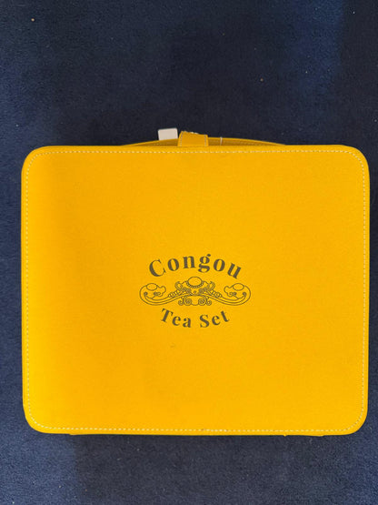 CONGOU Vintage White Ceramic Tea Set - In Case - New & Unused