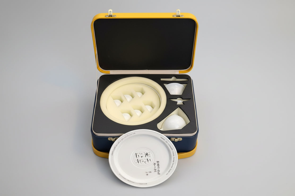 CONGOU Vintage White Ceramic Tea Set - In Case - New & Unused