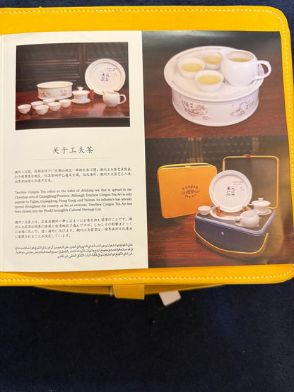 CONGOU Vintage White Ceramic Tea Set - In Case - New & Unused