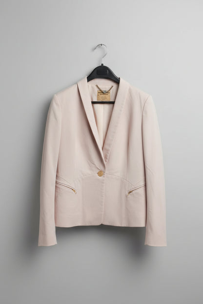 Ted Baker (4) Pale Nude Pink Blazer - UK 14 EU 42 - Double Breasted Jacket - Very Good Used Condition